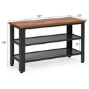 3-Tier Shoe Rack Industrial Shoe Bench with Storage Shelves