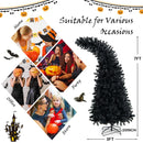 7 Feet Pre-Lit Black Halloween Tree with 8 Flash Modes and 400 Lights