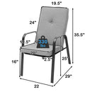 4 Patio Dining Stackable Chairs Set with High-Back Cushions