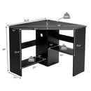 Corner Computer Desk with Storage Shelf - Triangle Design
