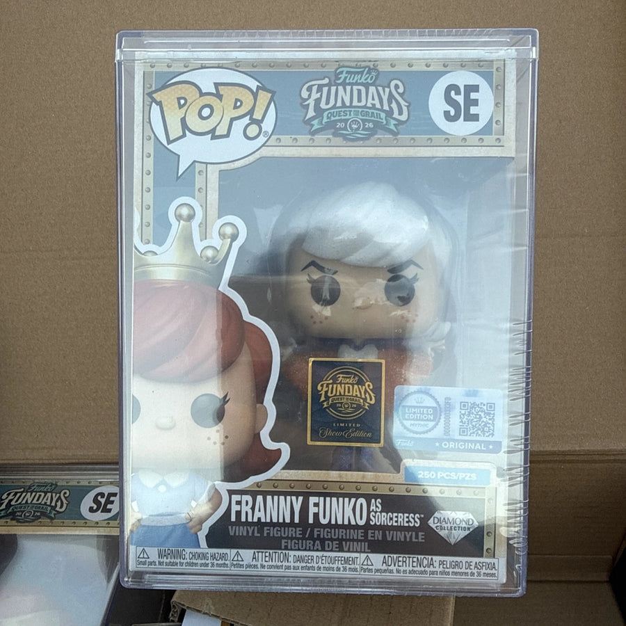 Fundays: Quest for the Grail - Atlantis 2026 MOTU Sorceress Franny Funko Fundays Diamond Collection with Protector & Guaranteed Mint LE250