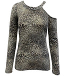Inc Asymmetrical Animal-Print Top, Size Large