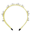 Inc Gold-Tone Imitation Pearl Satin-Wrapped Double-Row Headband