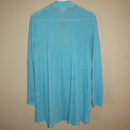 J. Jill Love Linen Open Cardigan Island Blue Beachy Coastal, Medium
