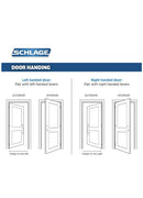 Schlage Merano Right Handed Lever Non Turning Lock Satin Nickel New
