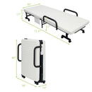 Adjustable Folding Guest Bed Frame with Mattress and Wheels