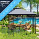 10 x 10 Feet L-Shaped Patio Canopy Gazebo Outdoor 2-Tier Steel Tent