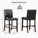 Set of 2 Linen Fabric Bar Stools with Back for Kitchen Island