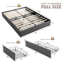 Upholstered Platform Bed Frame with 3 Storage Drawers