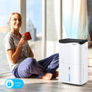 100-Pint Dehumidifier with Smart App and Alexa Control for Home and Basements-White