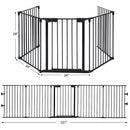115 Inch Length 5 Panel Adjustable Wide Fireplace Fence