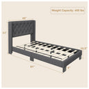 Twin/Full/Queen Size Upholstered Platform Bed with Button Tufted Headboard