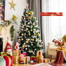 Unlit Snowy Hinged Christmas Tree with Mixed Tips and Red Berries