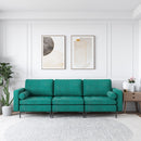 3-Seat Modular Sofa with Storage Pocket and Metal Legs