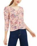 Crave Fame Juniors Ruched Textured Top