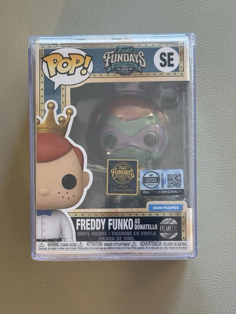 Fundays: Quest for the Grail - Atlantis 2026 Freddy Funko as TMNT Freddy Funko Donatello (Metallic) with Protector & Guaranteed Mint LE4600
