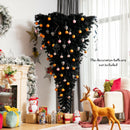 6 Feet Upside Down Artificial Christmas Tree with 270 Purple LED lights