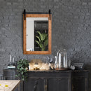 30 x 22 Inch Wall Mount Mirror with Wood Frame
