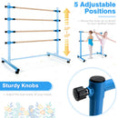 47 Inch Double Ballet Barre with Anti-Slip Footpads