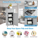 Wooden Bathroom Floor Storage Cabinet with Drawer and Shelf