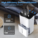 100-Pint Dehumidifier with Smart App and Alexa Control for Home and Basements-White