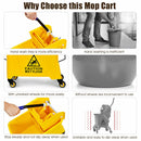 21 Quart Mop Bucket Side Press Wringer on Wheels With Panel
