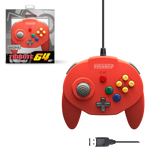 Solid Red Retro-Bit Tribute N64 USB Controller (Nintendo Switch)