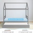 Kids Platform Bed Frame with Roof for Bedroom