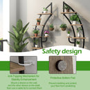6-Tier 9 Potted Metal Plant Stand Holder Display Shelf with Hook-White