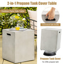 Propane Tank Cover Hideaway Table for Standard 20 Pounds Propane Tank-Gray