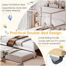 Full Size Canopy Bed with Trundle Wooden Platform Bed Frame Headboard