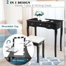 Rubber Wood Dining Chairs Set of 2 with High Slat Backrests