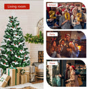 Unlit Snowy Hinged Christmas Tree with Mixed Tips and Red Berries