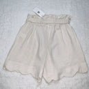 Monteau Big Girls Linen Scallop Hem Shorts, Size Small