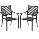3 Pieces Patio Dining Set Stackable Chairs Armrest Table with Umbrella Hole