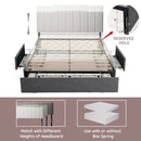 Upholstered Platform Bed Frame with 3 Storage Drawers