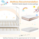 Full Size Canopy Bed with Trundle Wooden Platform Bed Frame Headboard