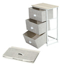 Nightstand Side Table Storage Tower Dresser Chest with 3 Drawers