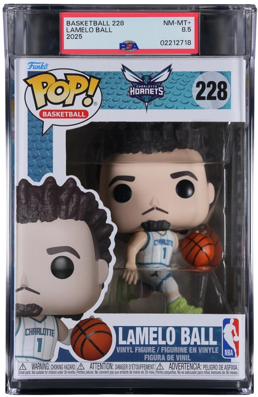 LaMelo Ball Basketball #228 Funko POP! PSA 8.5 NM-MINT+