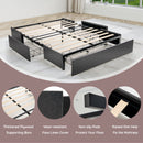 Upholstered Platform Bed Frame with 3 Storage Drawers