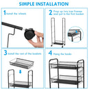 5 Tier Mesh Rolling File Utility Cart Storage Basket-Black