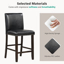 Set of 2 Linen Fabric Bar Stools with Back for Kitchen Island