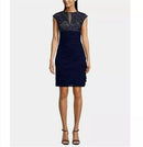 Betsy and Adam Women's Embroidered Mesh Short Dress