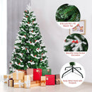 Unlit Snowy Hinged Christmas Tree with Mixed Tips and Red Berries