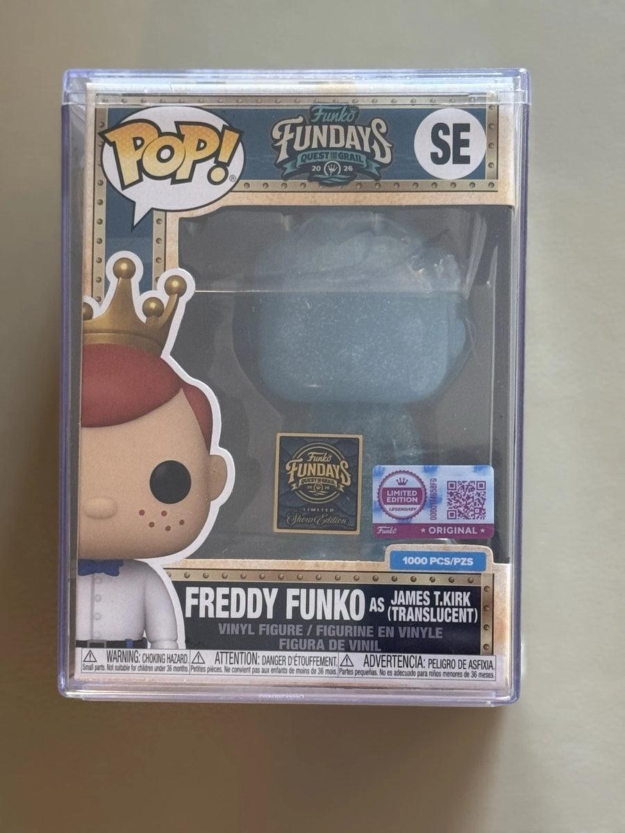 Fundays: Quest for the Grail - Atlantis 2026 Freddy Funko as James Kirk (Translucent) with Protector & Guaranteed Mint LE1000