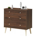 4-Drawer Dresser Cabinet Storage Organizer Rubber Leg with Rail-Brown