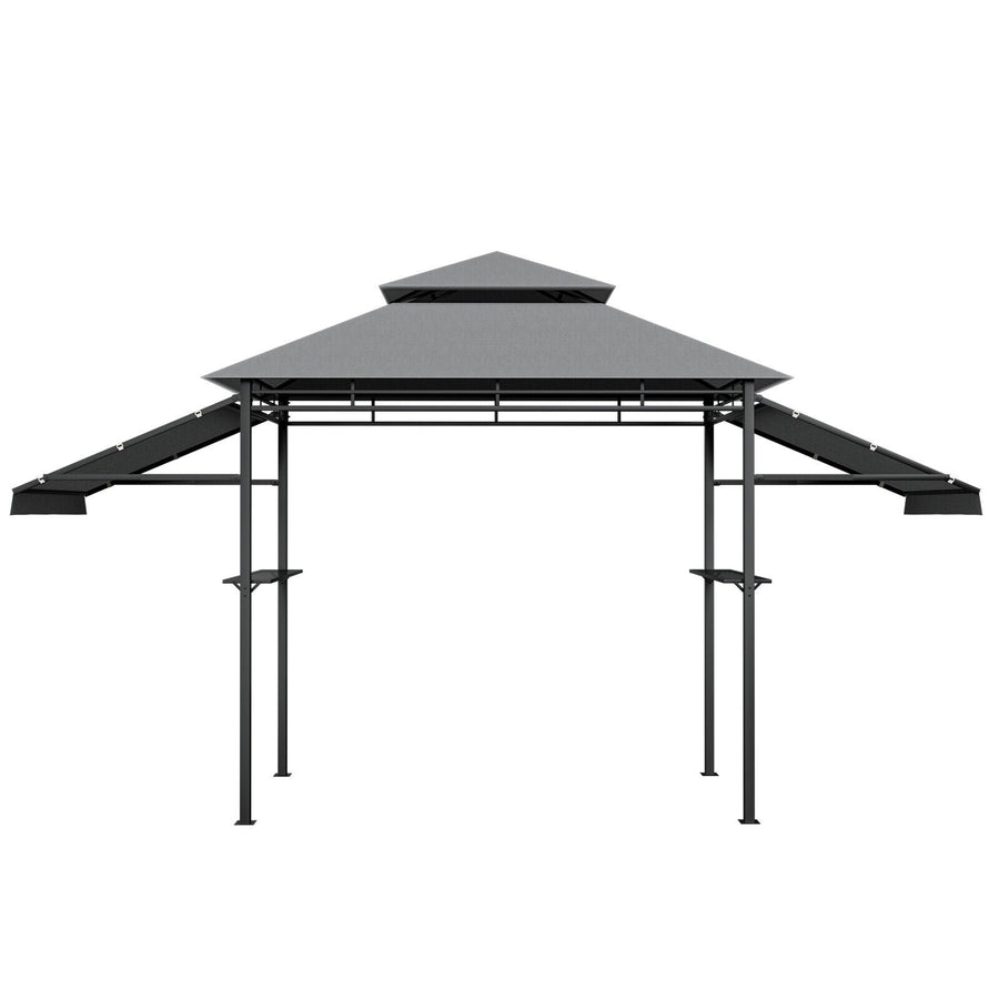 13.5 x 4 Feet Patio BBQ Grill Gazebo Canopy with Dual Side Awnings