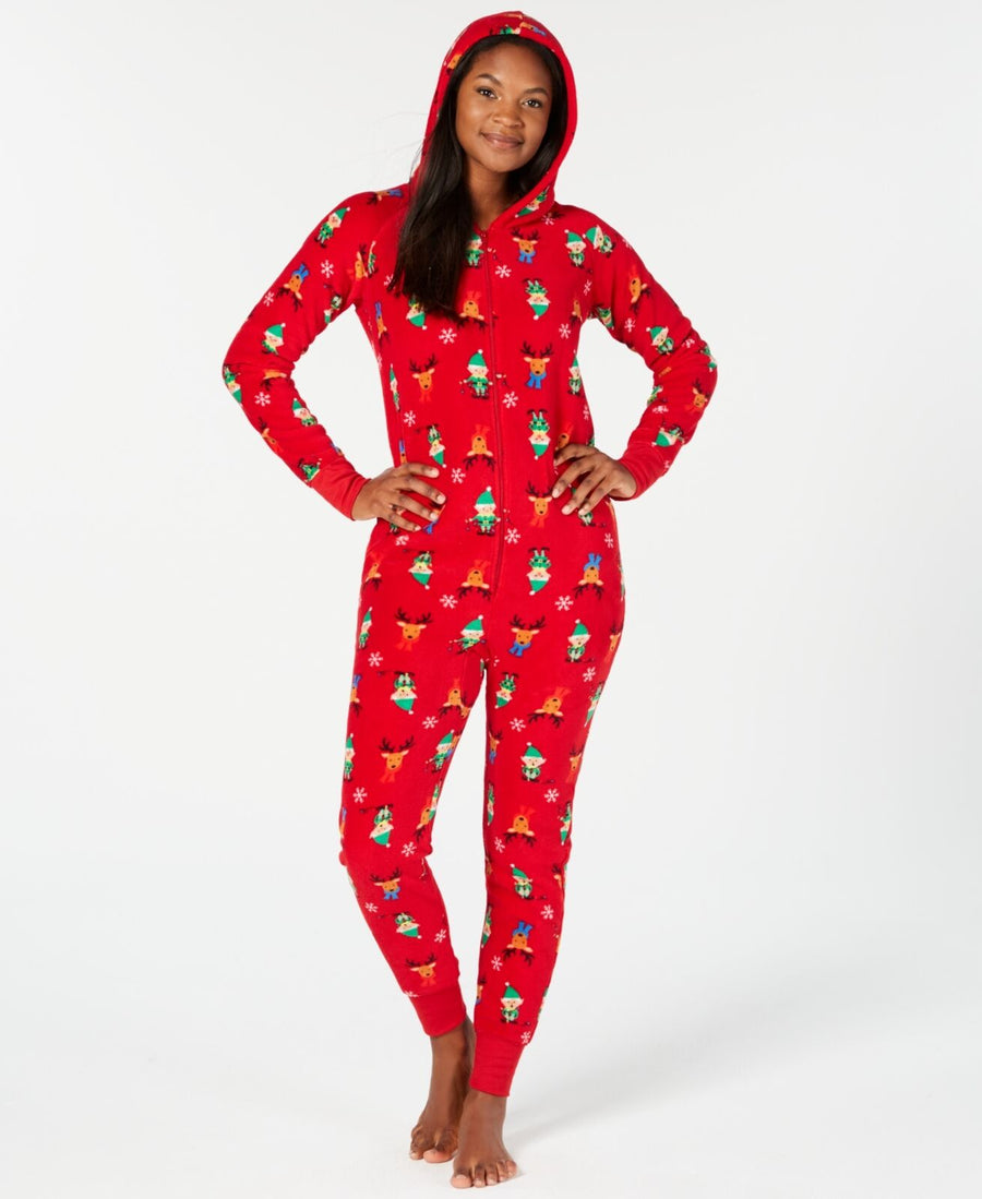 Matching Family Pajamas Women?s Elf Hooded One-Piece, Size XXL