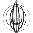 Progress Lighting Equinox Collection Black Six-Light Sphere Pendant