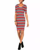 Bar III Metallic Striped Sweater Dress, Size Small